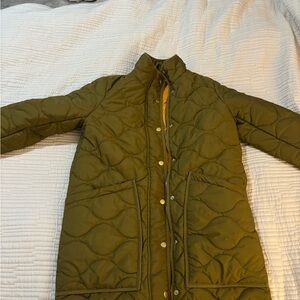 J. Crew Olive Puffer Jacket